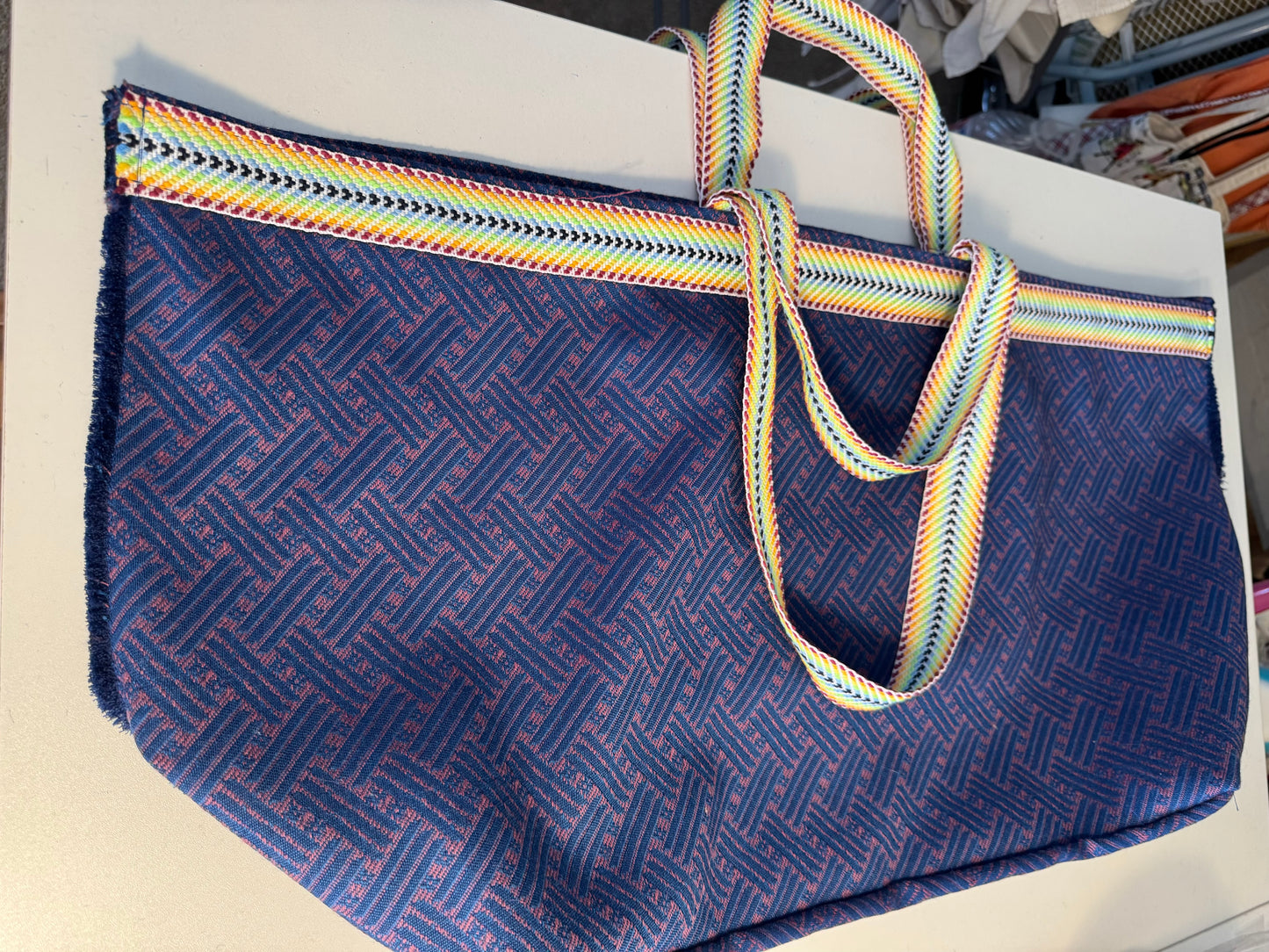 Oversized tote with removable bag