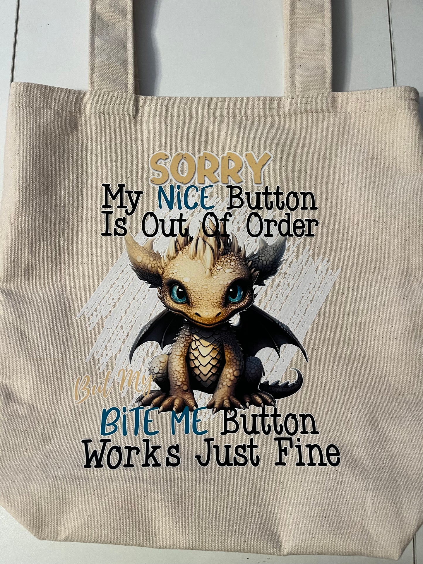 Cute lined dragon tote