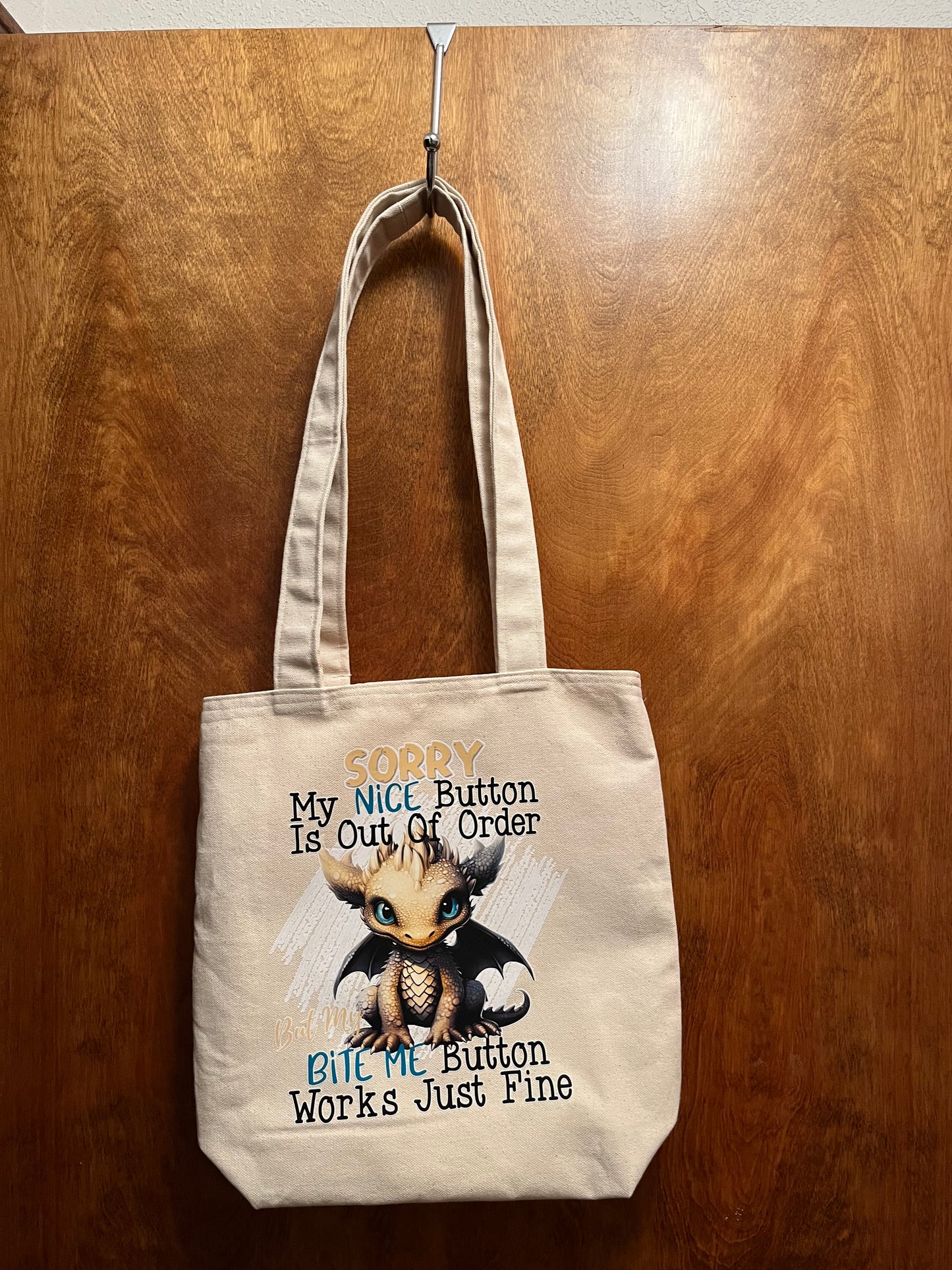 Cute lined dragon tote