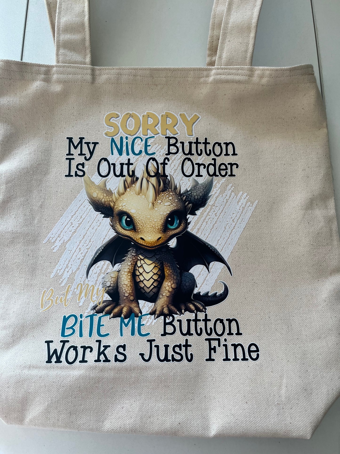 Cute lined dragon tote